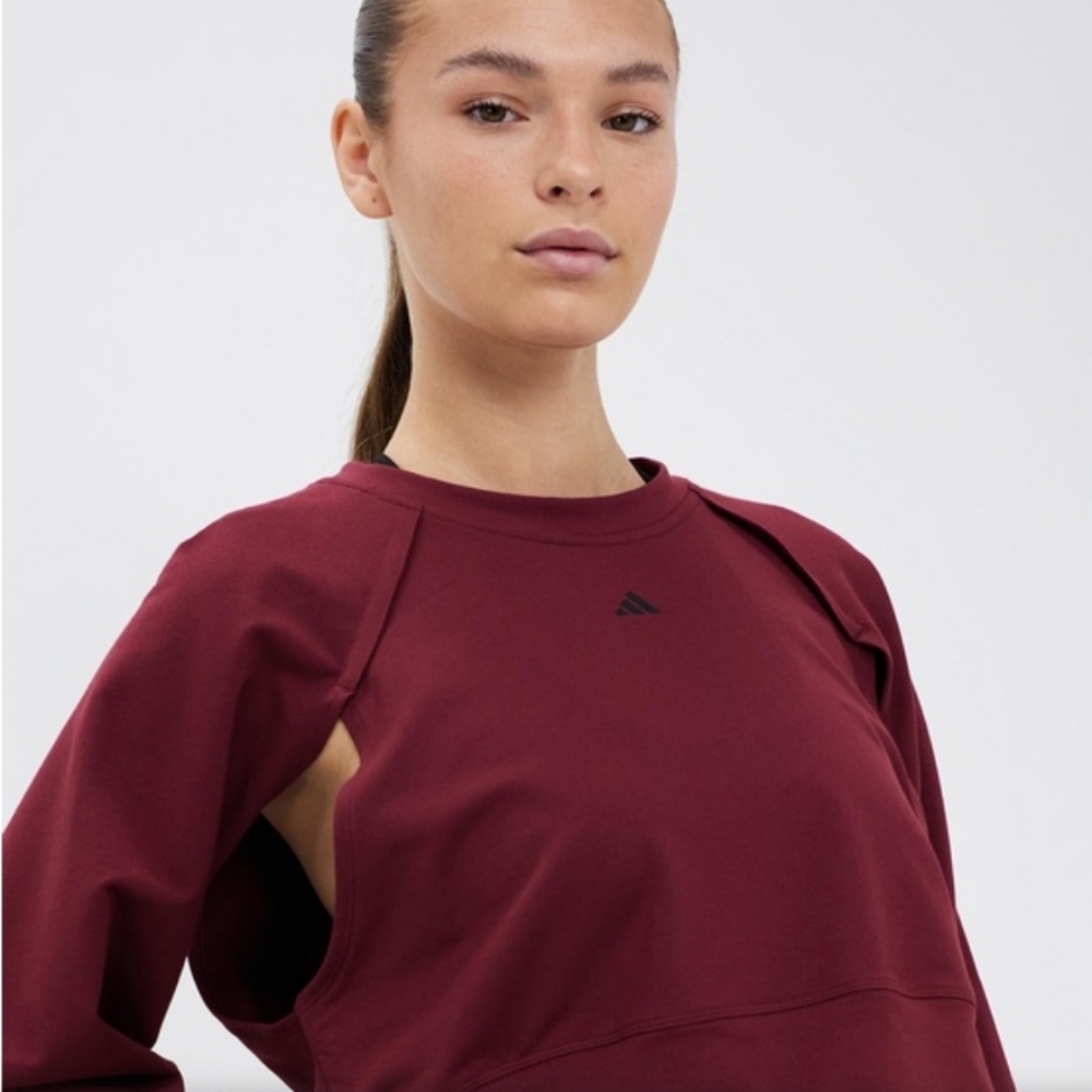 NWT Adidas PerformancePower Aeroready Crop Cover-up Sweatshirt Size Large